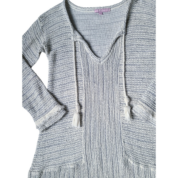 Calypso St. Barth Tassel Front Tunic Sweater Top Size Medium - Picture 3 of 8